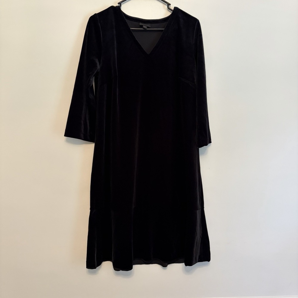 J Jill Wearever Dark Romantic Velvet‎ Velour Dress Medium Stretch Whimisgoth